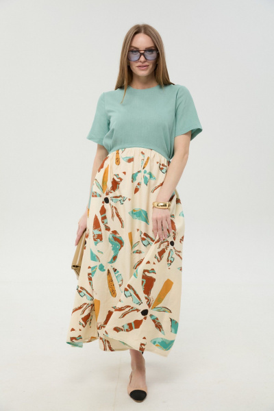 Платье NikVa 1051-1 мята_бохо_мультиколор - фото 7