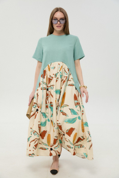 Платье NikVa 1051-1 мята_бохо_мультиколор - фото 6