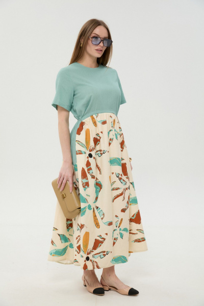 Платье NikVa 1051-1 мята_бохо_мультиколор - фото 3