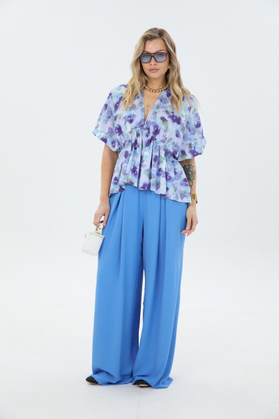 Блуза, брюки LM К8187 анютины_глазки - фото 1