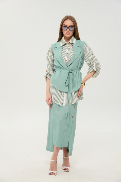 Рубашка NikVa 953-5 мятные_полосы - фото 9