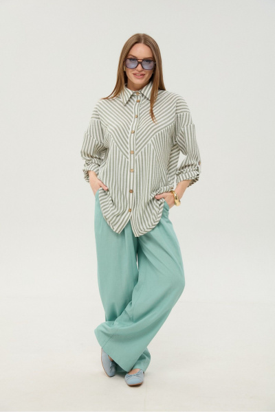 Рубашка NikVa 953-5 мятные_полосы - фото 8