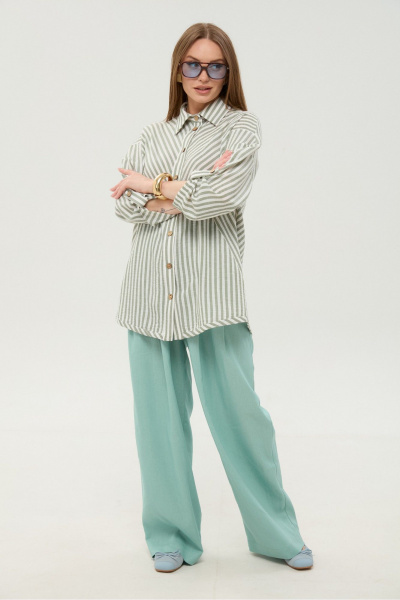 Рубашка NikVa 953-5 мятные_полосы - фото 6