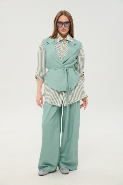 Рубашка NikVa 953-5 мятные_полосы - фото 5