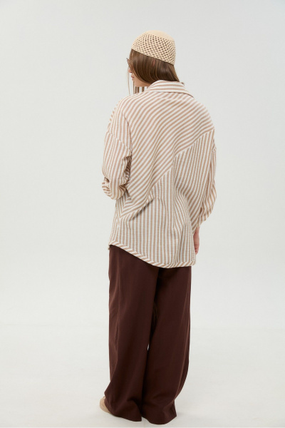 Брюки, жилет, рубашка NikVa 956-4 шоколад_песочные полосы - фото 10