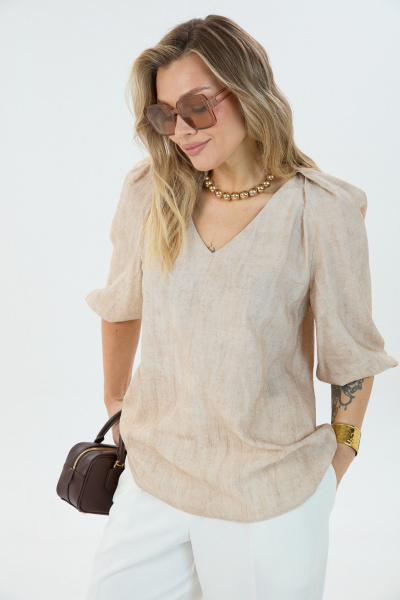 Блуза LM М192 бежевая - фото 7