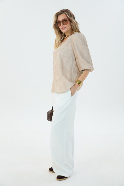 Блуза LM М192 бежевая - фото 5