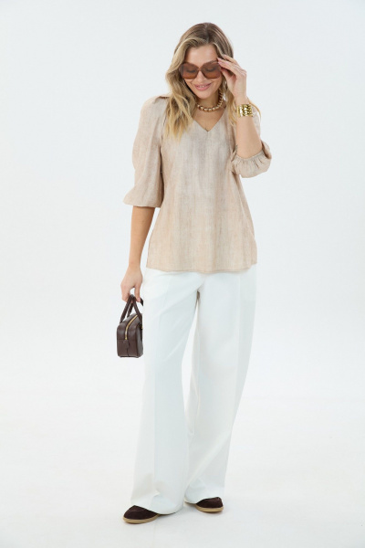 Блуза LM М192 бежевая - фото 3