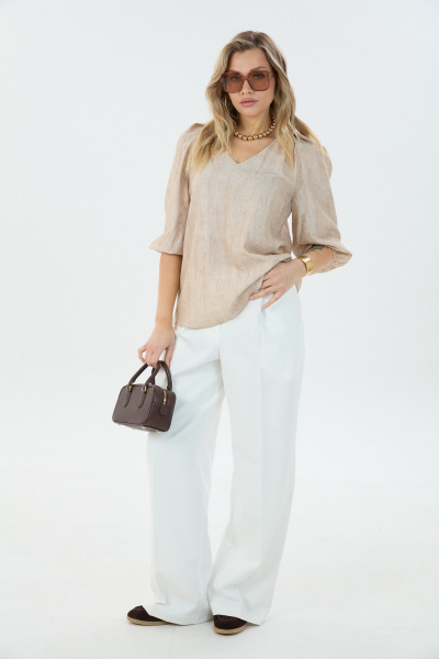 Блуза LM М192 бежевая - фото 2