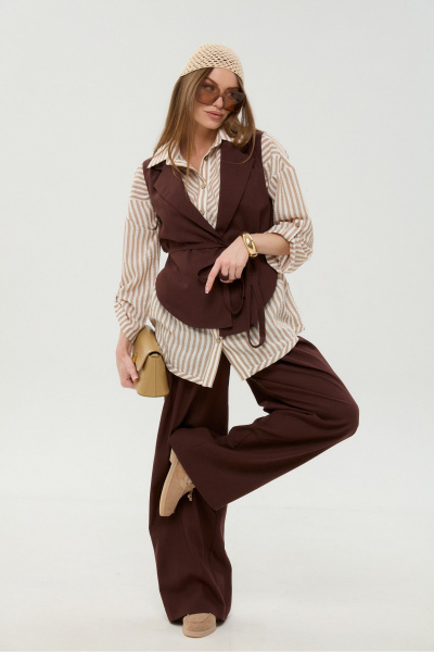 Брюки NikVa 970-4 шоколад - фото 8