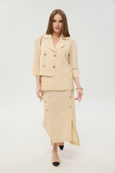 Жакет, юбка NikVa 972-10 песок - фото 2