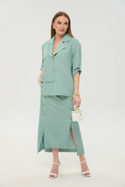 Жакет, юбка NikVa 972-9 мята - фото 4