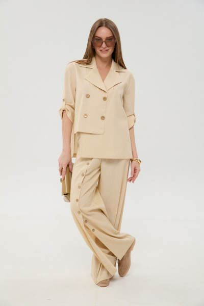 Брюки, жакет NikVa 979-10 песок - фото 5