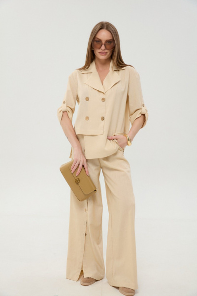 Брюки, жакет NikVa 979-10 песок - фото 3