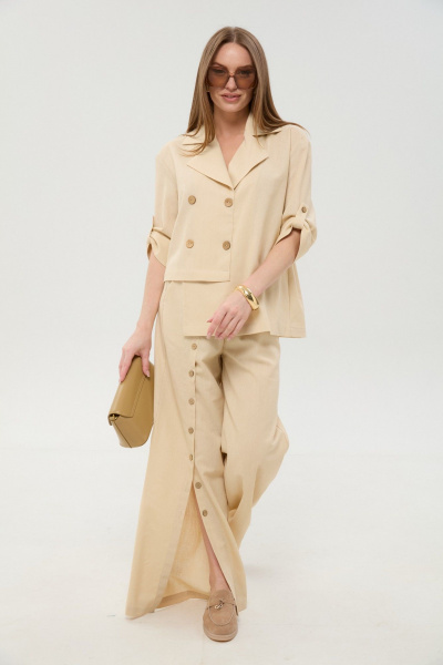 Брюки, жакет NikVa 979-10 песок - фото 2