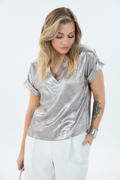 Блуза LM М92 шиммер_бежевый - фото 3