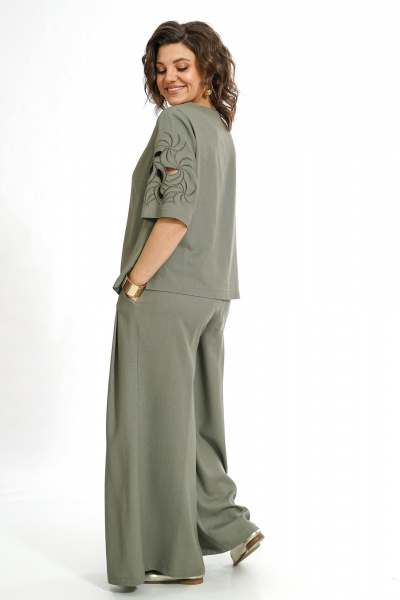 Блуза, брюки Alani Collection 2551 олива - фото 8