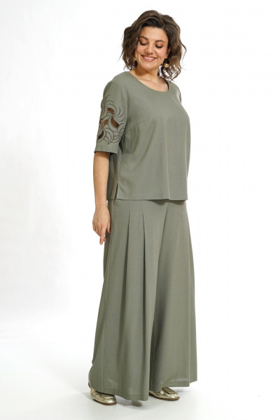 Блуза, брюки Alani Collection 2551 олива - фото 4