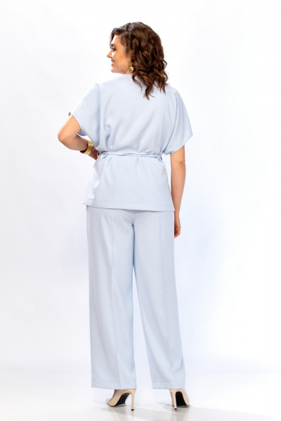 Блуза, брюки Ольга Стиль С-1020 голубой - фото 4