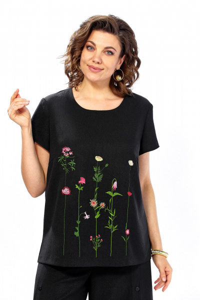 Блуза, брюки Alani Collection 2557 черный - фото 8