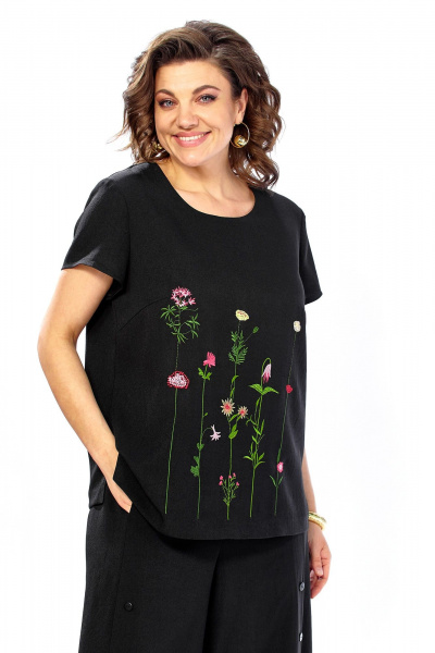 Блуза, брюки Alani Collection 2557 черный - фото 6