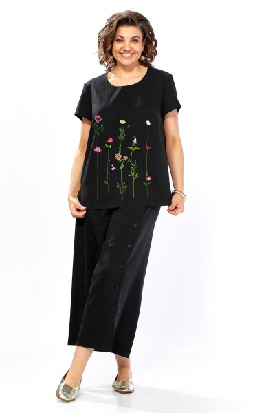 Блуза, брюки Alani Collection 2557 черный - фото 5