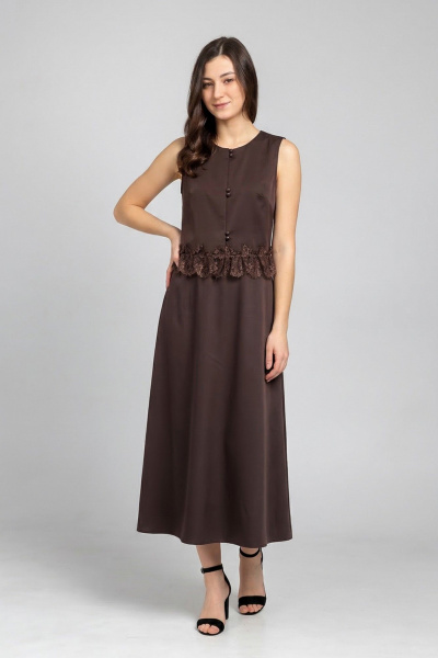 Блуза, юбка Соджи 700 шоколадный - фото 2