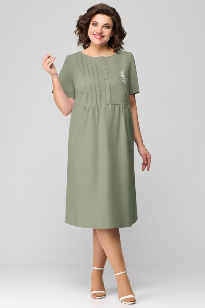 Платье Мишель стиль 1115-2 оливковый - фото 1