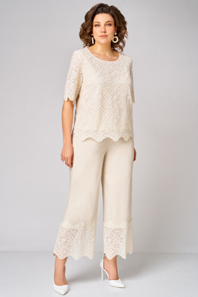 Блуза, брюки Мишель стиль 1362 бежевый - фото 1