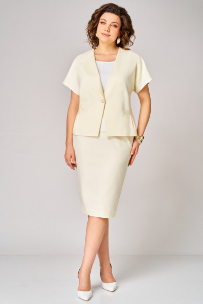 Жакет, топ, юбка Мишель стиль 1367 сливочное_масло - фото 2