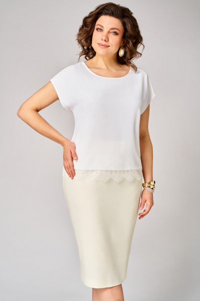 Жакет, топ, юбка Мишель стиль 1367 сливочное_масло - фото 7