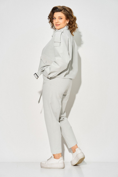 Брюки, жакет Liliana 1522-1507 серо-зеленый - фото 7