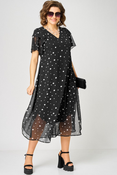 Платье EVA GRANT 7116А черный_горох - фото 9