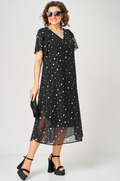 Платье EVA GRANT 7116А черный_горох - фото 8