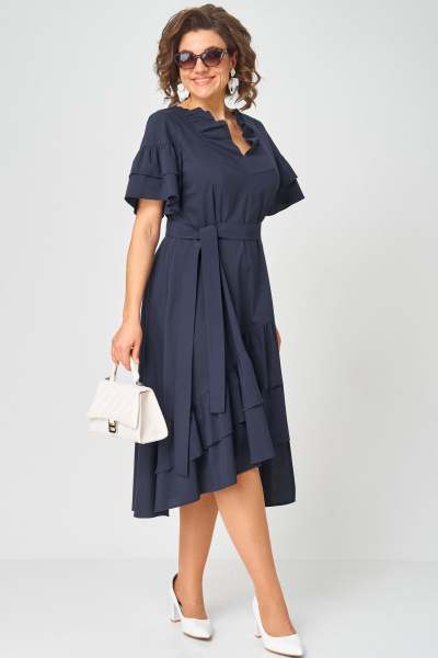 Платье, пояс EVA GRANT 7181Р темно-синий - фото 15