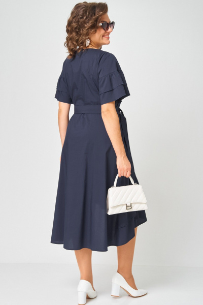 Платье, пояс EVA GRANT 7181Р темно-синий - фото 14