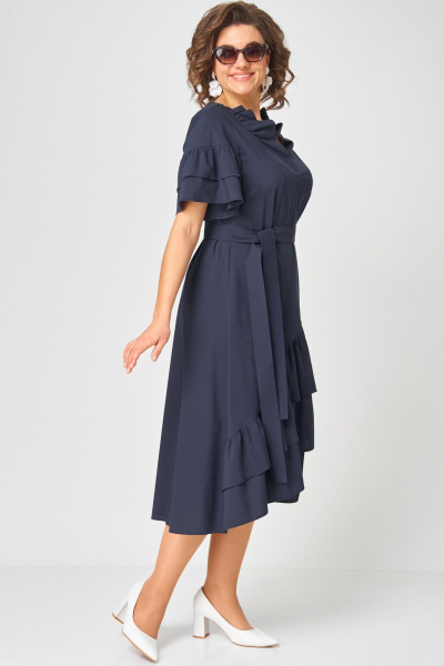 Платье, пояс EVA GRANT 7181Р темно-синий - фото 13