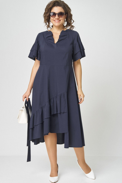 Платье, пояс EVA GRANT 7181Р темно-синий - фото 11
