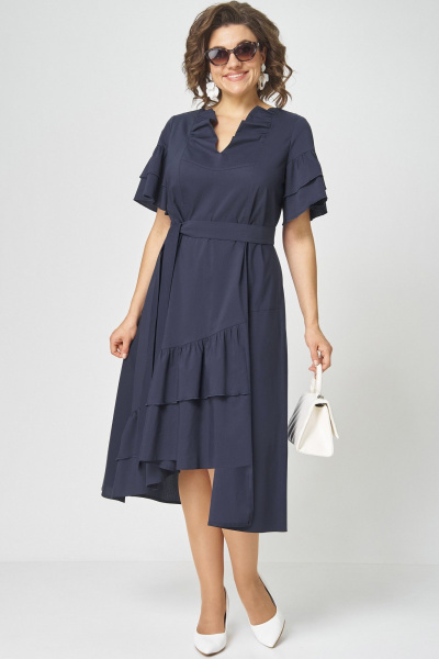 Платье, пояс EVA GRANT 7181Р темно-синий - фото 9