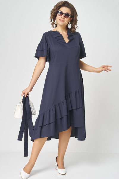 Платье, пояс EVA GRANT 7181Р темно-синий - фото 7