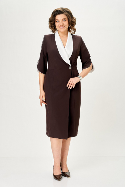 Платье ANASTASIA MAK 1308 корич. - фото 1