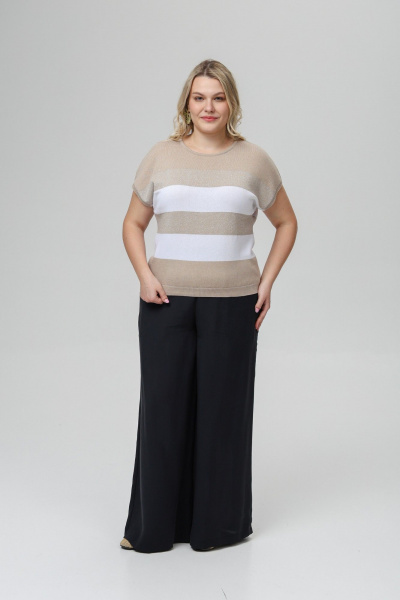 Джемпер Romgil РВ0516-ХМ4 бежевый_лайт,белый,серебро - фото 4