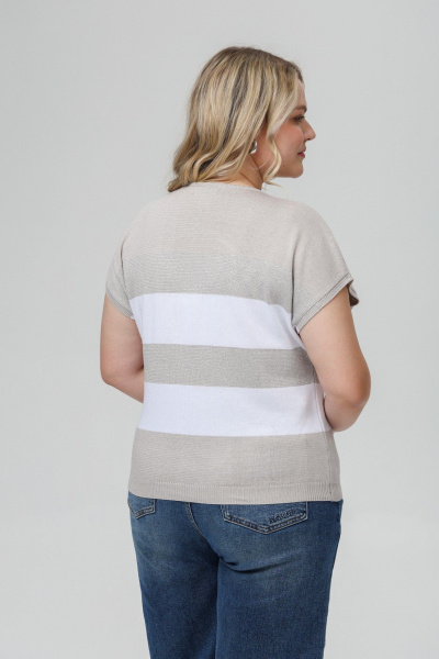 Джемпер Romgil РВ0516-ХМ4 льняной,белый,серебро - фото 2