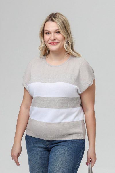 Джемпер Romgil РВ0516-ХМ4 льняной,белый,серебро - фото 1