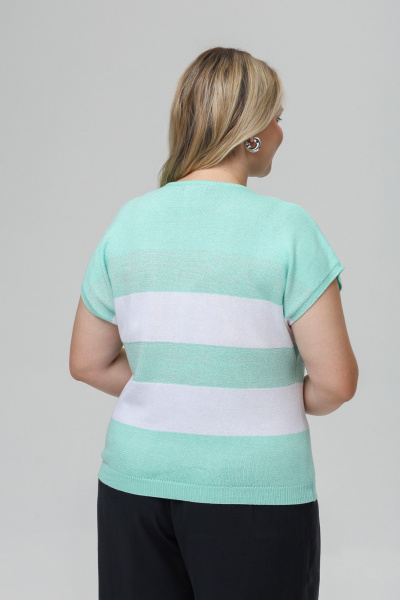 Джемпер Romgil РВ0516-ХМ4 бирюзовый,белый,серебро - фото 2