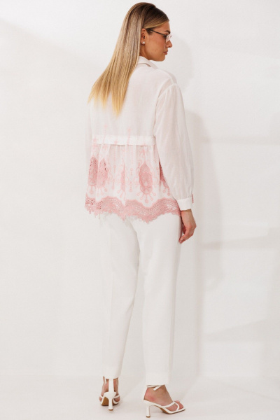 Блуза Мода Юрс 26-2979 молочный_розовый - фото 4