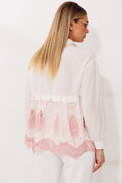 Блуза Мода Юрс 26-2979 молочный_розовый - фото 3
