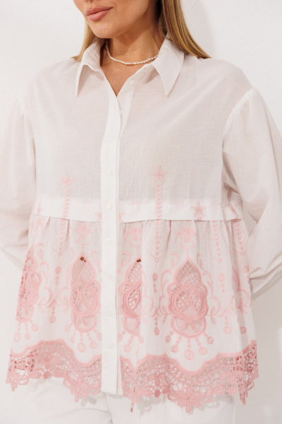 Блуза Мода Юрс 26-2979 молочный_розовый - фото 2