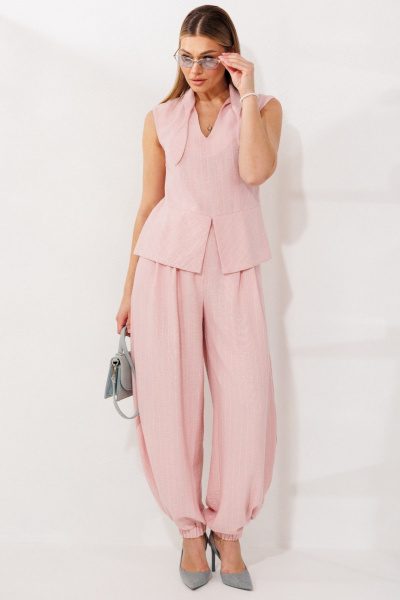 Брюки, жилет Мода Юрс 26-2978 пудра - фото 3