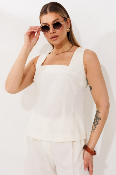 Брюки, жакет, топ Мода Юрс 26-2973 салатовый_молочный - фото 10